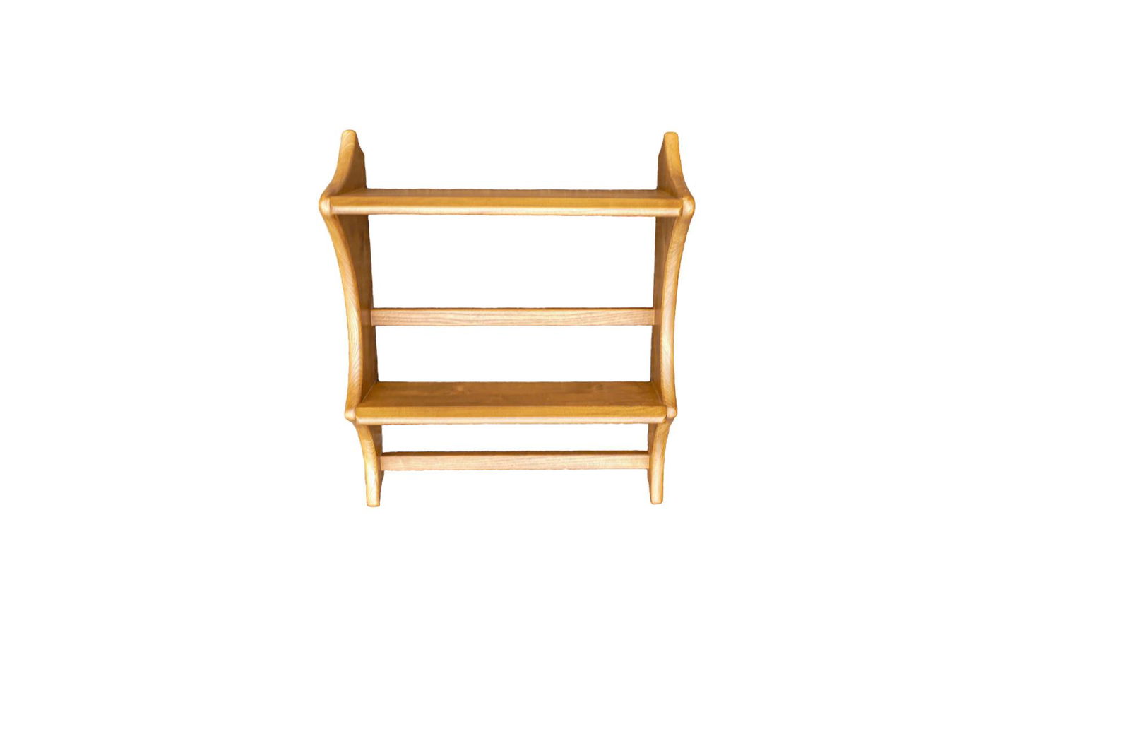Late 20th century Light coloured Ercol small shelving unit, length 43cm, depth 20cm & height 51.5cm: Late 20th century Light coloured Ercol small shelving unit, length 43cm, depth 20cm & height 51.5cm