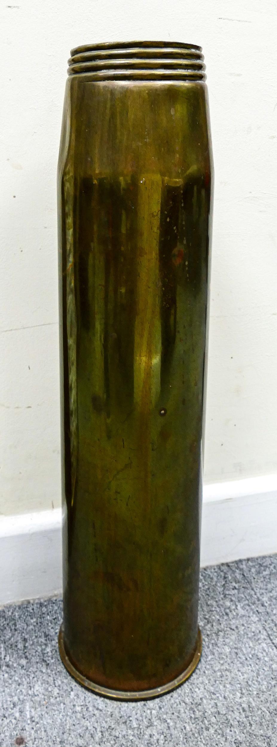 4.5" large Naval shell case, marked Broad arrow 000 gd1/73, height 64cm: 4.5" large Naval shell case, marked Broad arrow 000 gd1/73, height 64cm