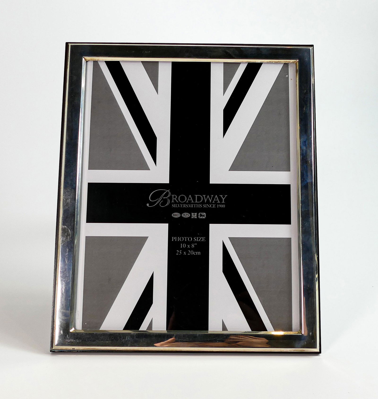 Large hallmarked sterling silver photo frame, appears un used.  Measures 28.5cm, x 23.5cm appx.  In (1 of 2)