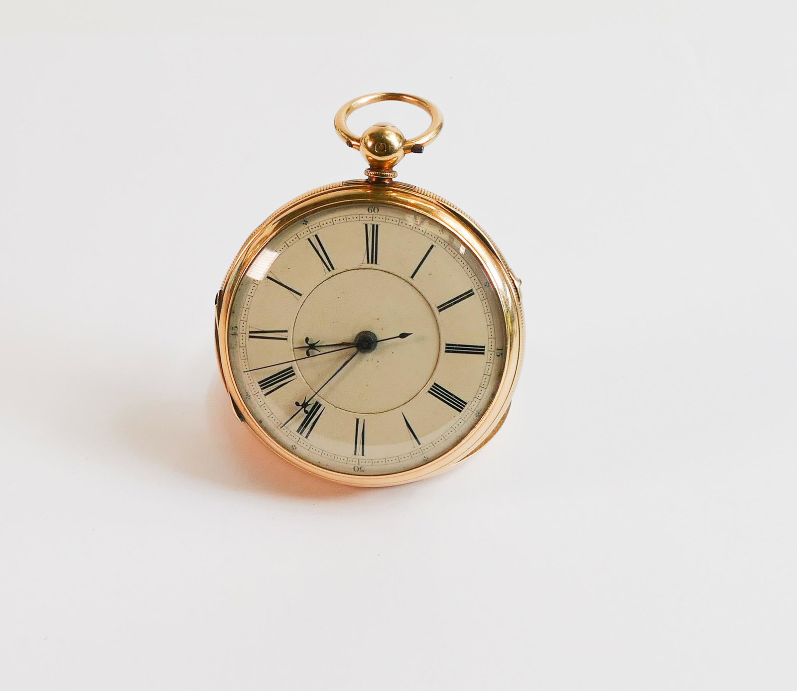 18ct gold chronograph pocket watch, hallmarks for London 1873, gross weight 130g.: 18ct gold chronograph pocket watch, hallmarks for London 1873, gross weight 130g.