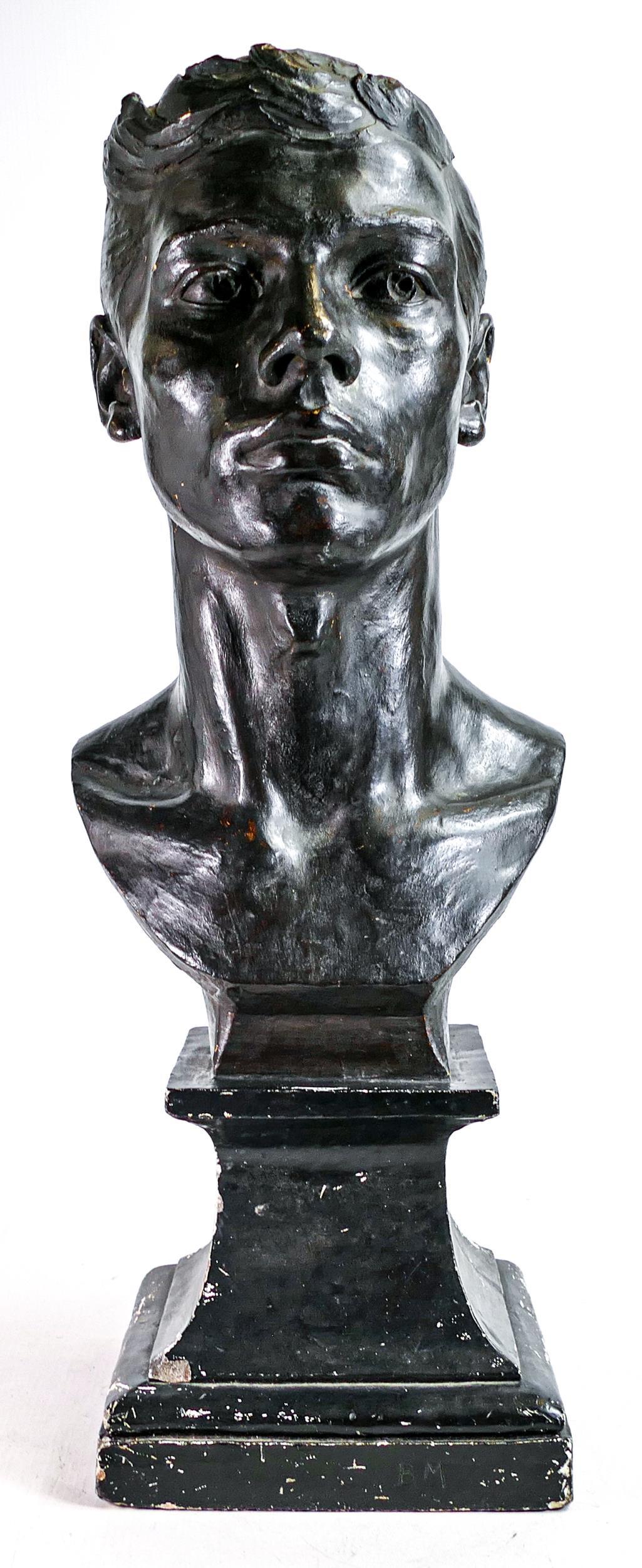 Large 20th century plaster bust, marked AWLD 1895 to rear, height 56cm (1 of 8)