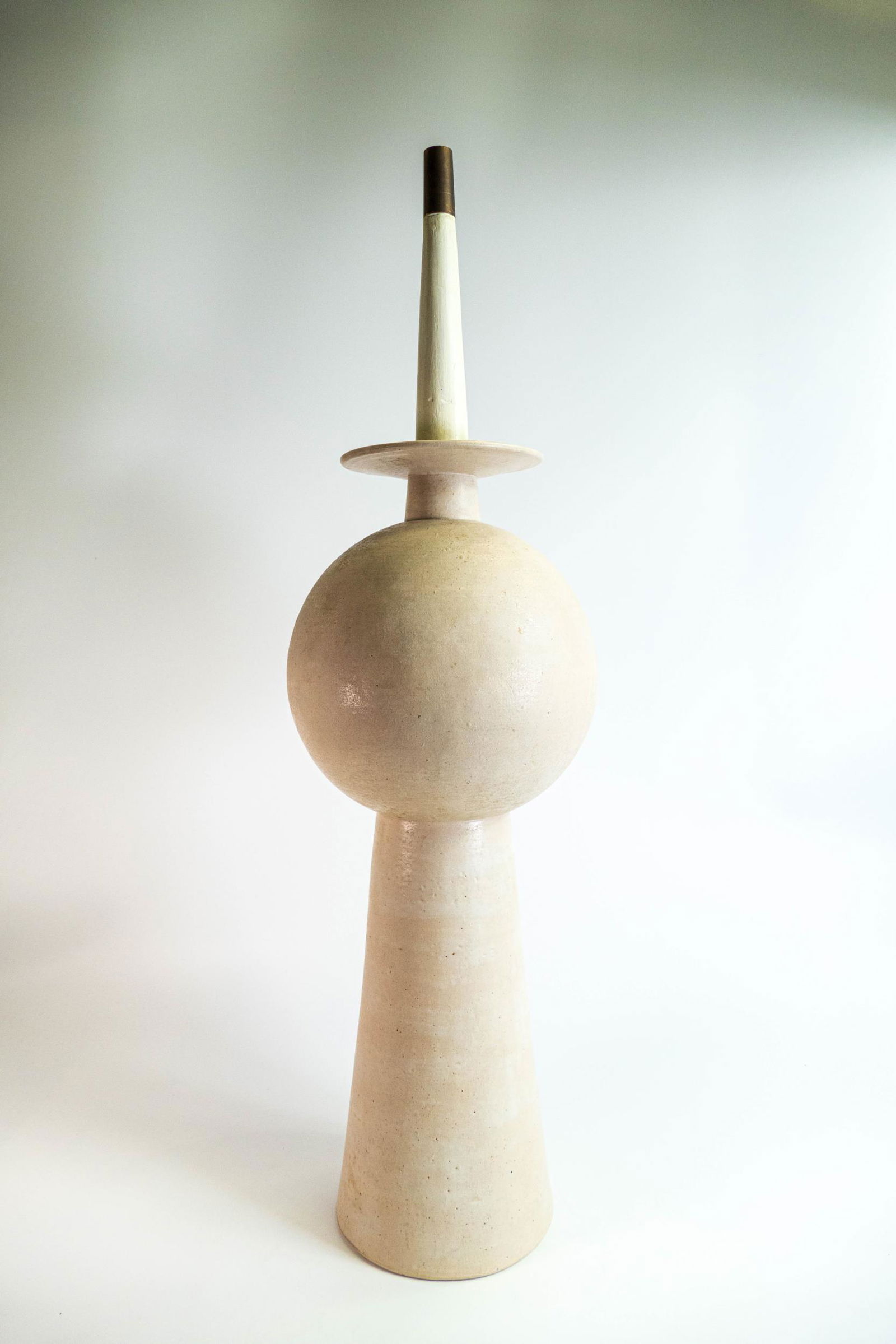 Isabella Pope Studio Pottery very large Planet Pot vase, signed & dated 1991, experimental form and (1 of 4)