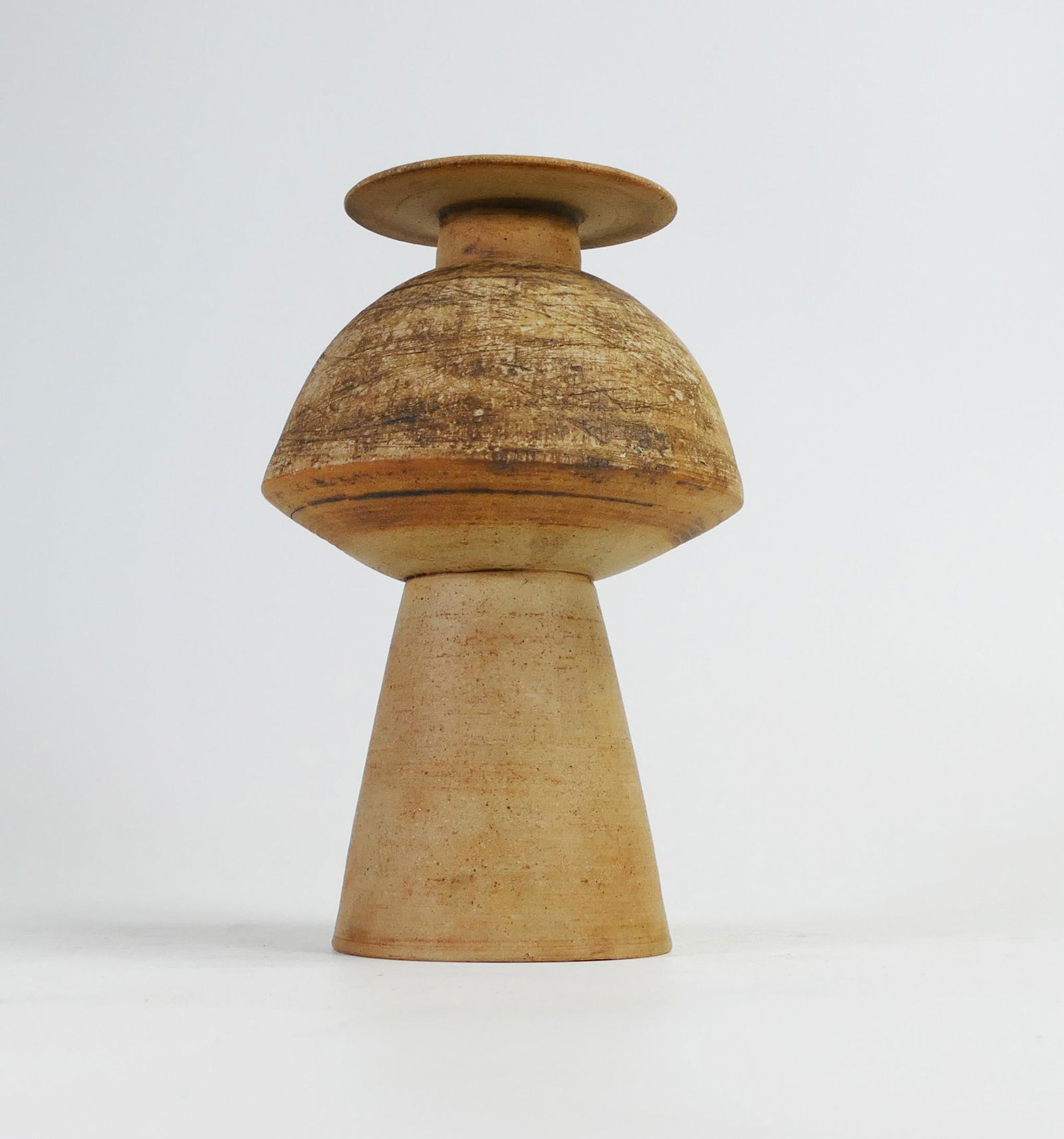 Isabella Pope Studio Pottery Planet Pot vase, signed & dated 1989, experimental, form and glazes. (1 of 2)