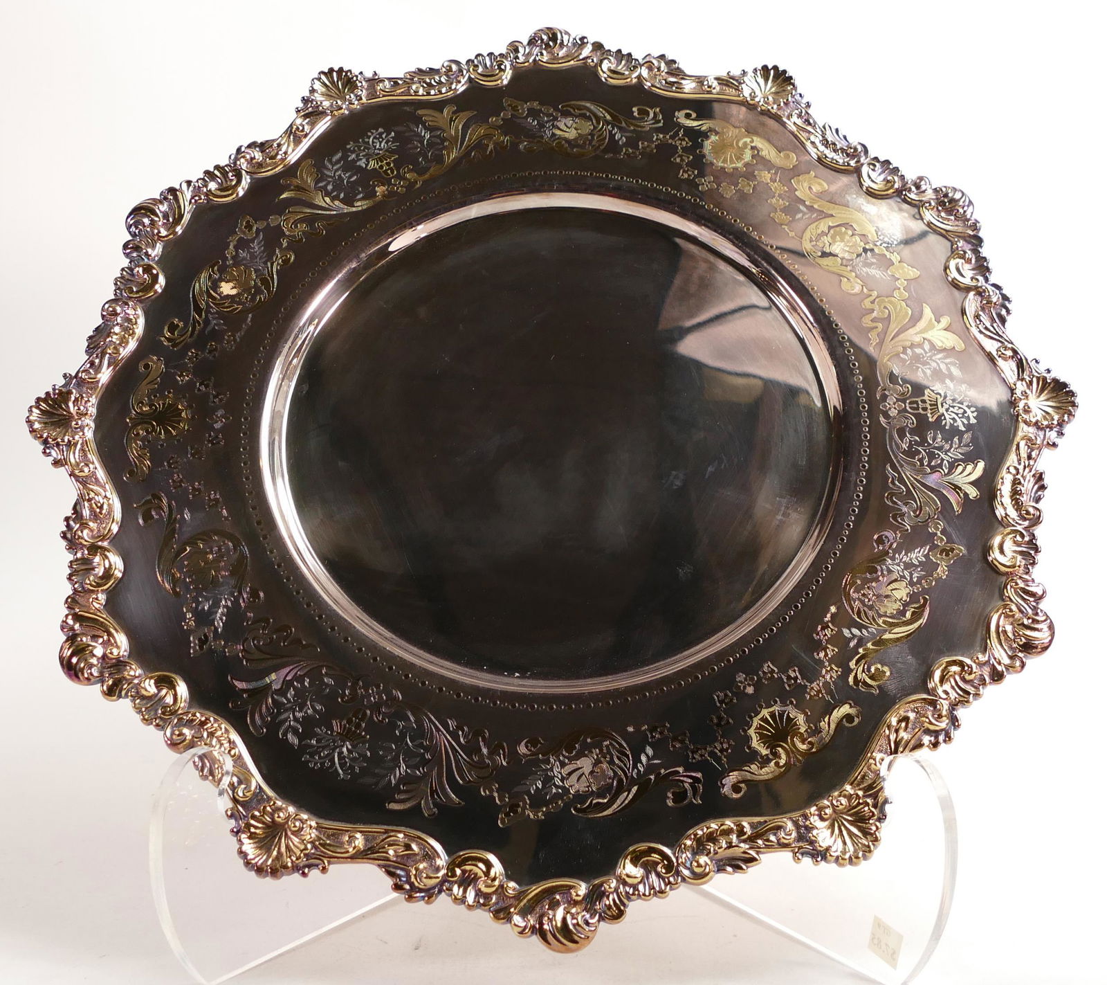 De Lamerie Fine silver plate and part gilt lay plate / tray, specially made high end quality item, (1 of 2)