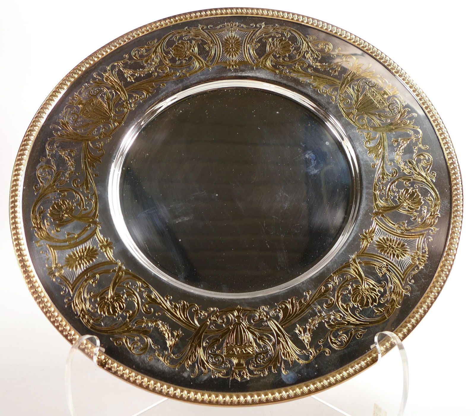 De Lamerie Fine silver plate and part gilt lay plate / tray, specially made high end quality item, (1 of 2)