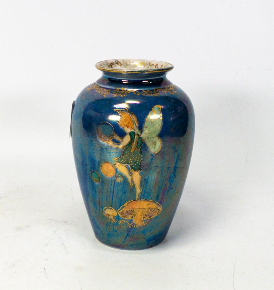 Crwon Devon Lustrine vase in the Fairyland pattern . Height 13cm (1 of 1)