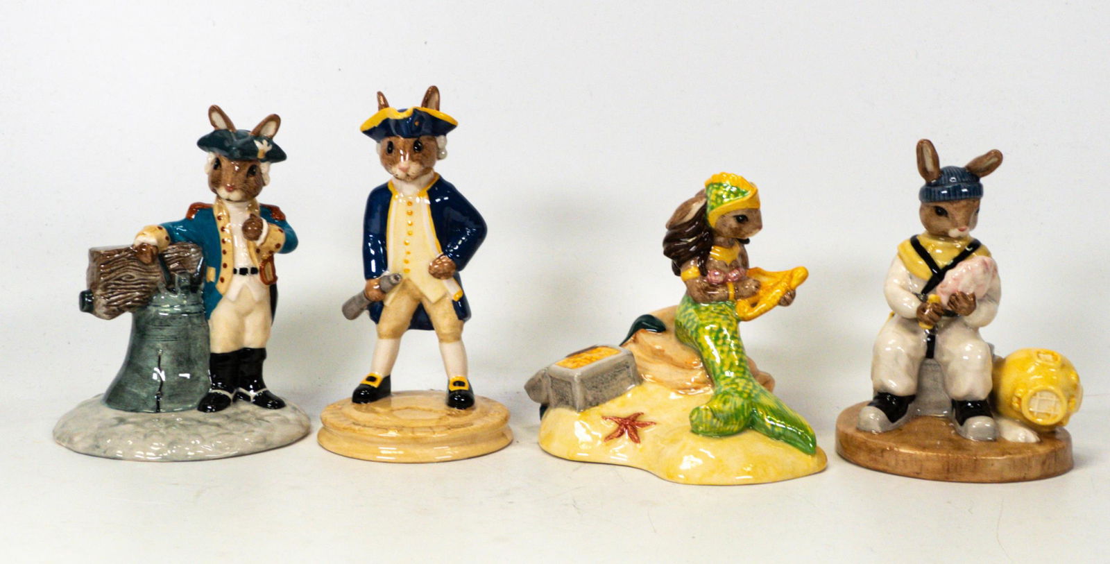 Royal Doulton Bunnykins Figures to include Liberty Bell Db257, Captain Cook Db251, Deep Sea Diver (1 of 1)