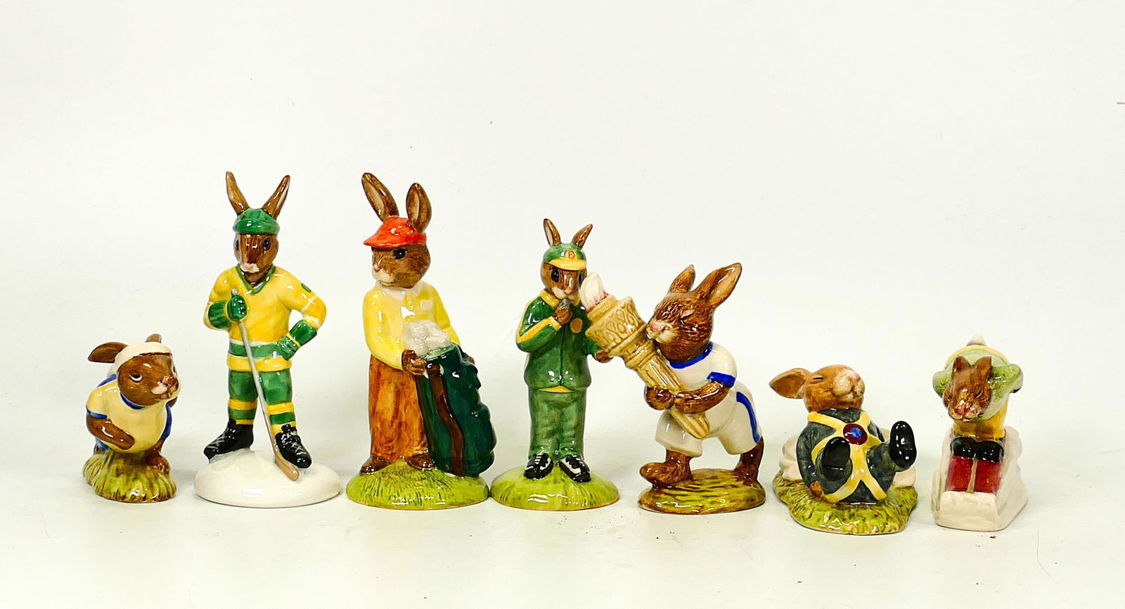 Royal Doulton Bunnykins Figures to include Jogging DB22, Freefall D41, Ice Hockey Db282, Olympic (1 of 1)