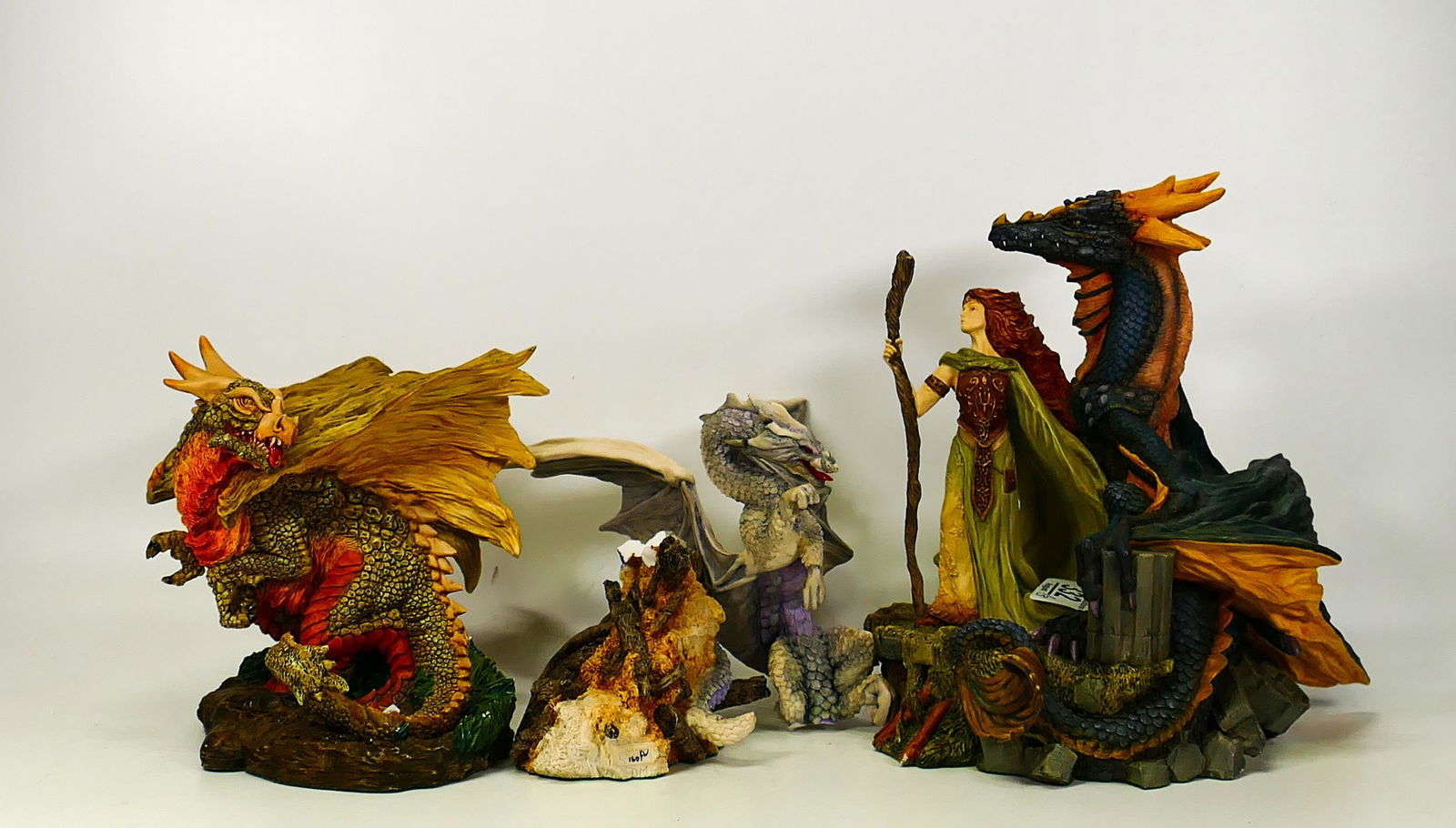 Enchantica 10th Anniversary Fantasy Dragon Figure , similar & one damaged item, tallest 25cm(3): Enchantica 10th Anniversary Fantasy Dragon Figure , similar & one damaged item, tallest 25cm(3)