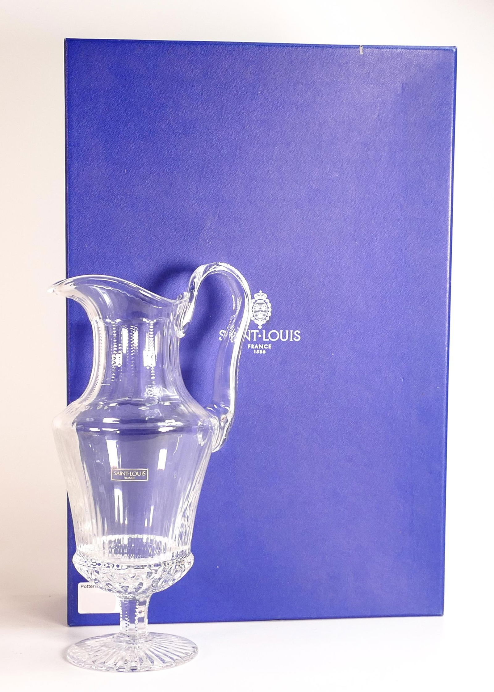 Boxed St Louis High Quality Lead Crystal Claret Jug, height 29cm in presentation box (1 of 1)