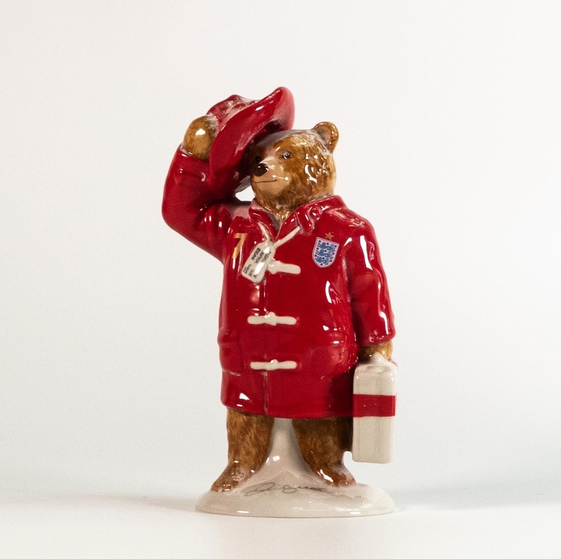 Wade Paddington Bear signed by David Beckham - "Golden Paws". This was removed from the archives of: Wade Paddington Bear signed by David Beckham - "Golden Paws". This was removed from the archives of the Wade factory and is a possible prototype or colour sample.