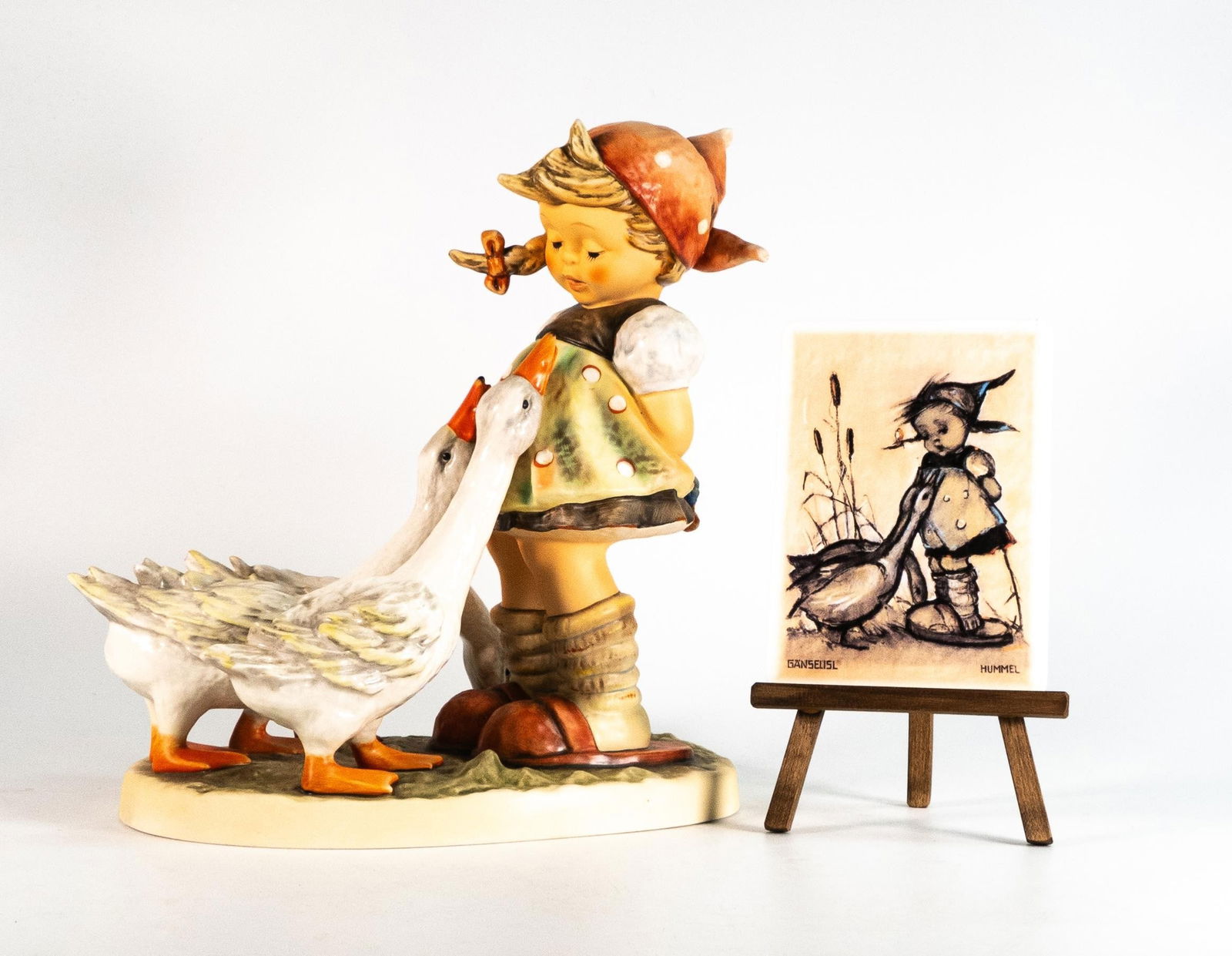 Goebel M. J. Hummel NOS limited edition Goose Girl No. 448 of 1250. Height 31cm tall. Comes with (1 of 2)