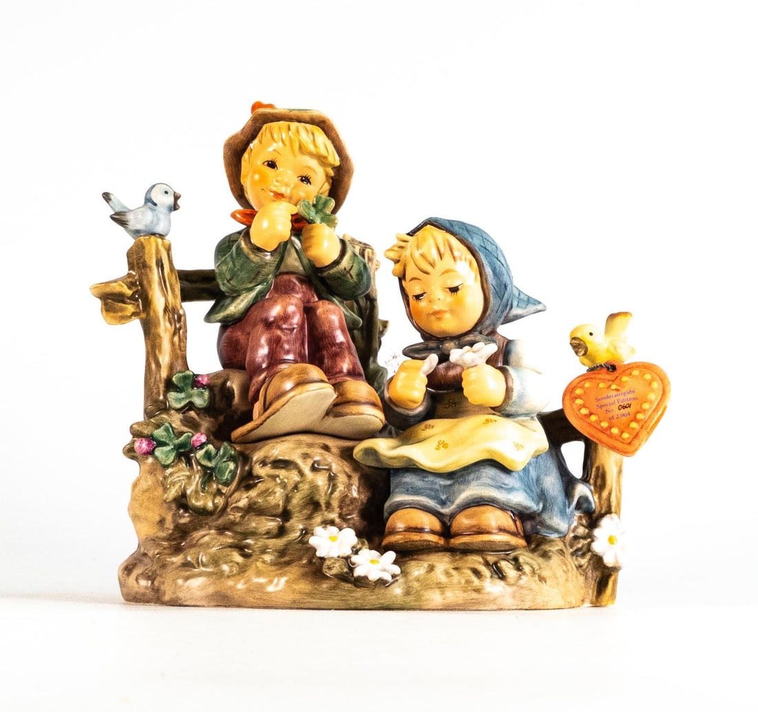 Goebel M J Hummel figures First Love 1002 and Set of Heart of Hummel (in presentation box). Both (1 of 5)