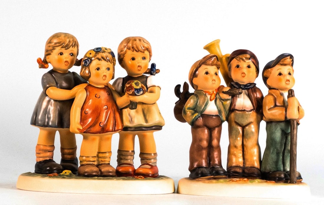 Goebel M J Hummel figures Traveling Trio 1188 (limited edition with cert) & Bashful Serenade 1773, (1 of 2)