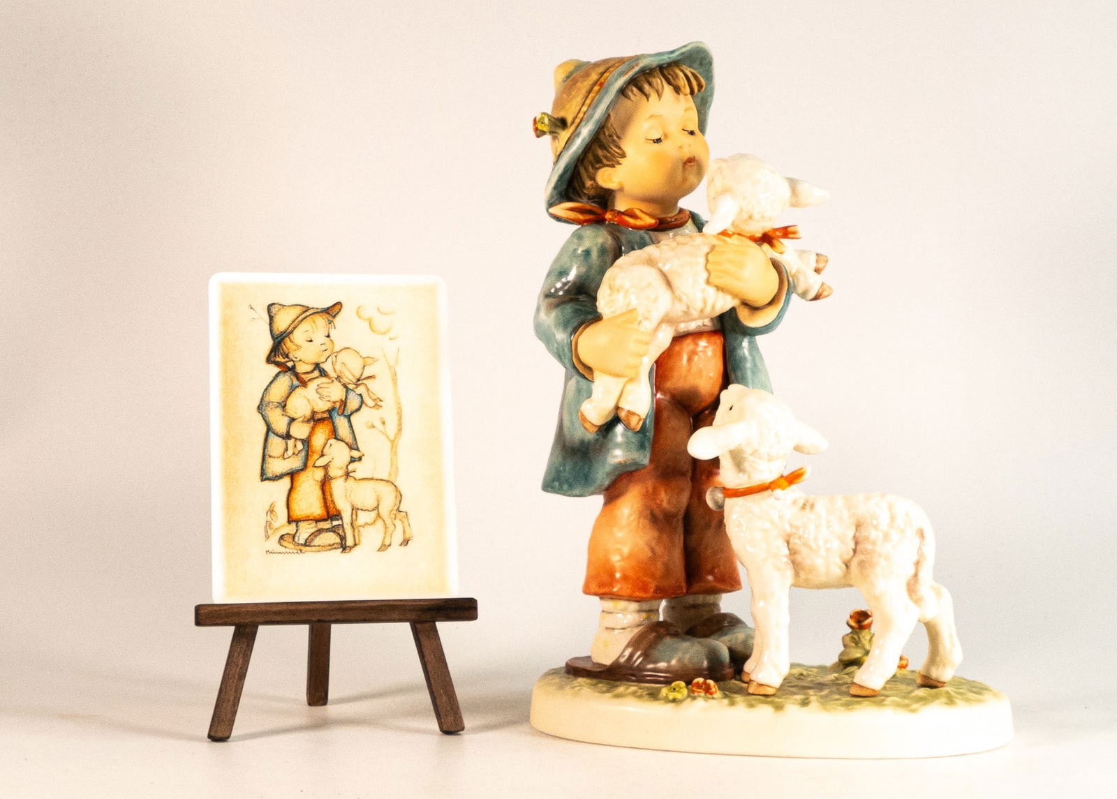 Boxed Goebel M J Hummel figure Shepard Boy 64/1250, limited edition, height 33cm (1 of 2)