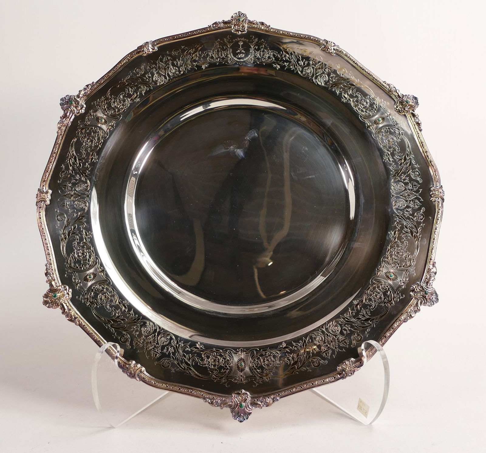 De Lamerie Fine silver plate and part gilt layplate / tray, specially made high end quality item, (1 of 1)