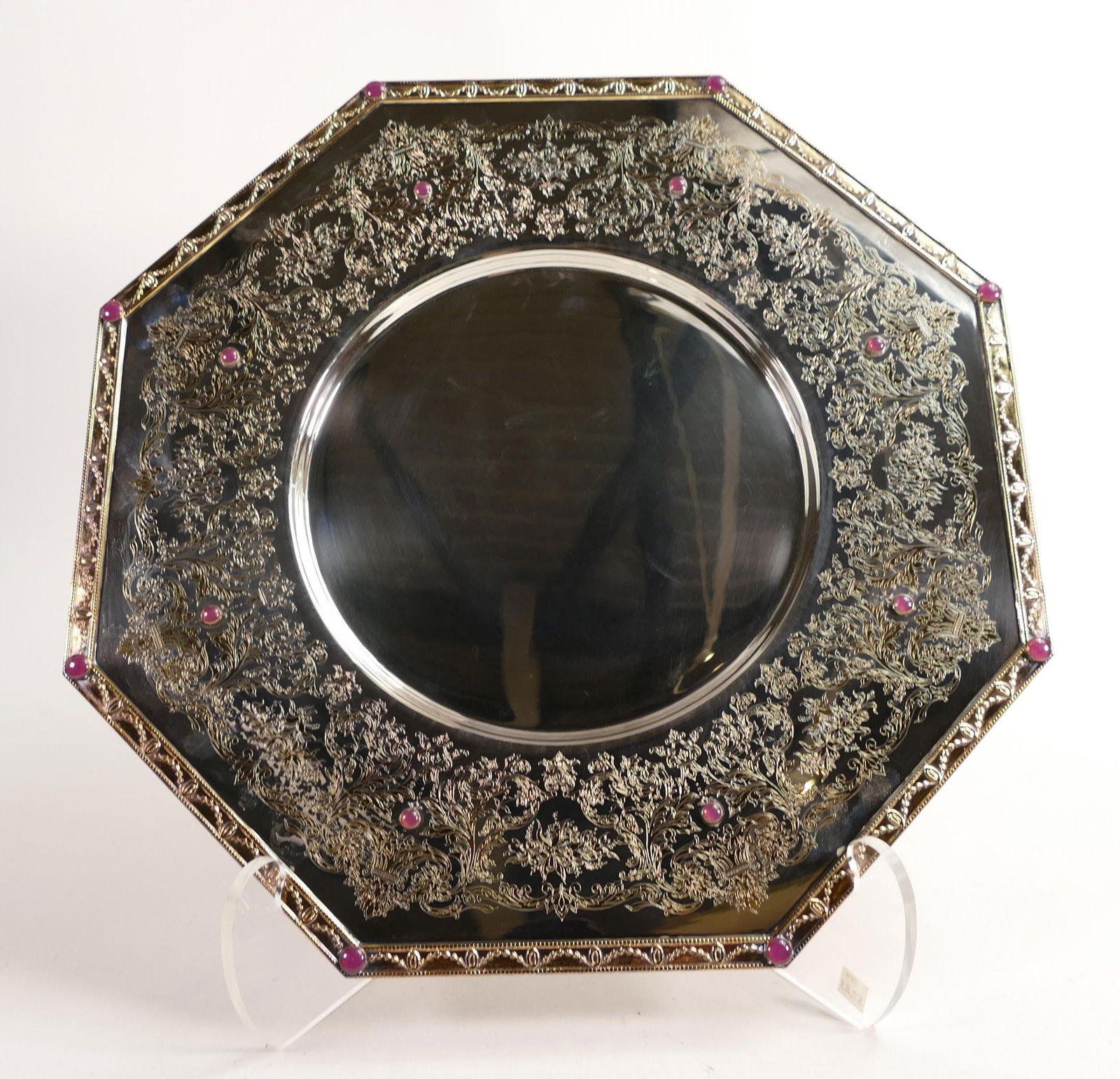 De Lamerie Fine silver plate and part gilt layplate  / tray, specially made high end quality item, (1 of 1)