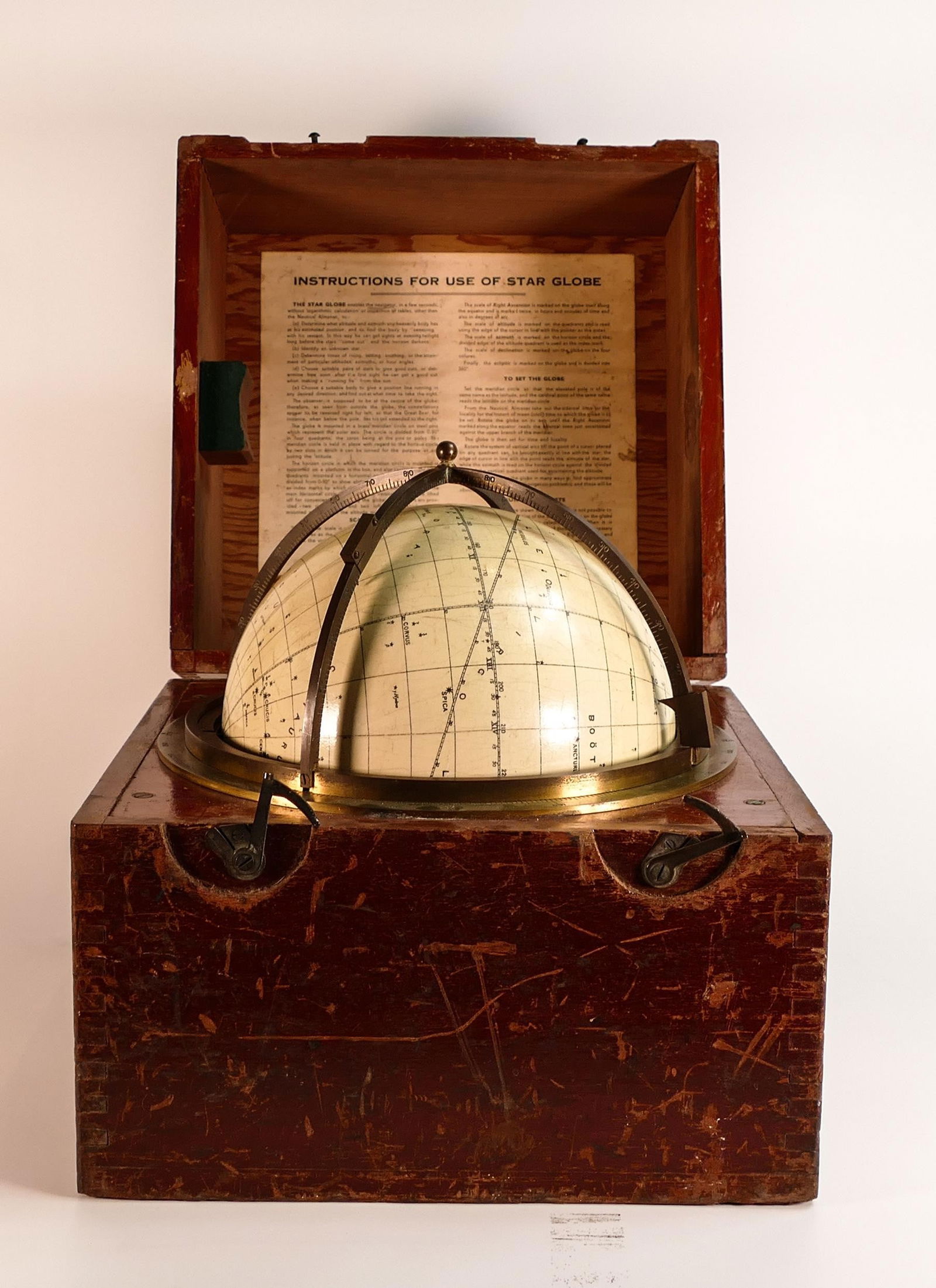 A star globe by H. Hughes & Sons Ltd., 'The Hunsun Star Globe', 1920, housed in a fitted Mahogany (1 of 4)