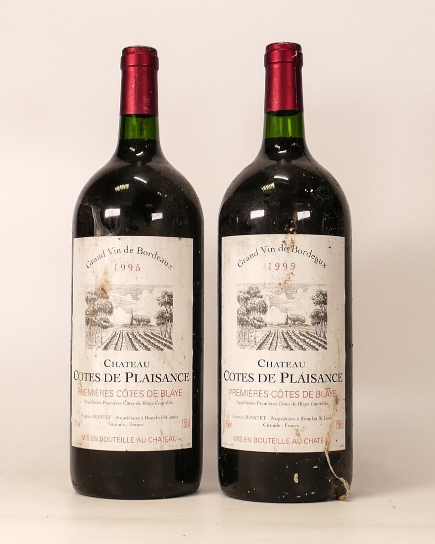 Two 150cl 1995 bottles of Chateau Cotes de Plaisance Grand Vin De Bordeaux wine (2): Two 150cl 1995 bottles of Chateau Cotes de Plaisance Grand Vin De Bordeaux wine (2)