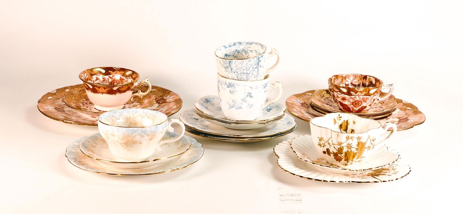 Six wileman & Co  trio's in various shapes, patterns 9766, 5625, 10047, 4720, 4253, plus extra (1 of 1)