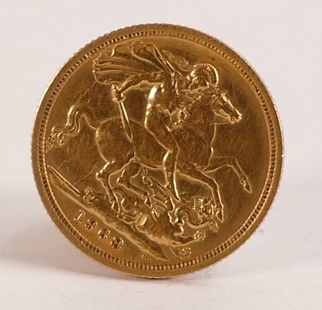 FULL Gold Sovereign, Elizabeth II, dated 1968, nice condition. (1 of 1)