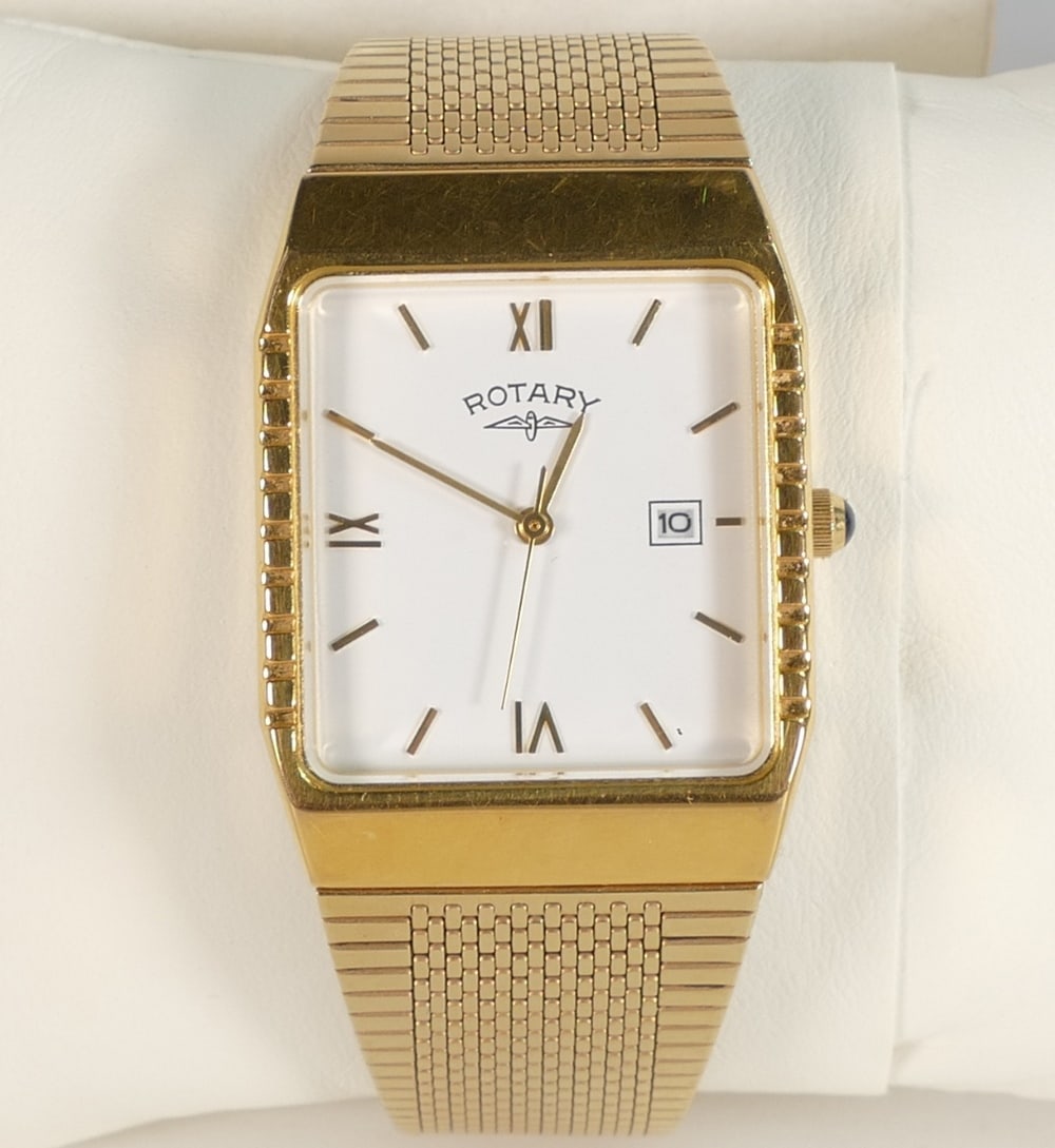 Rotary gold plated quartz wristwatch, boxed with paperwork (not working) and set of Pompadour Pearls (1 of 2)