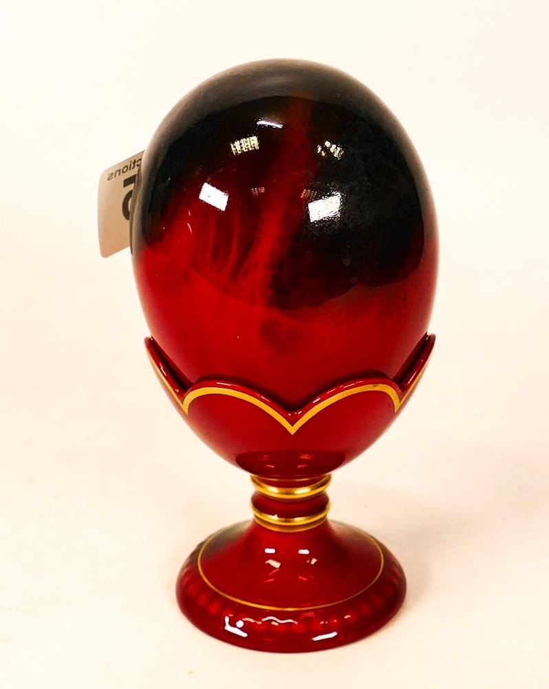 Royal Doulton Flambe Limited Edition Egg on Stand: height 15cm: Royal Doulton Flambe Limited Edition Egg on Stand: height 15cm