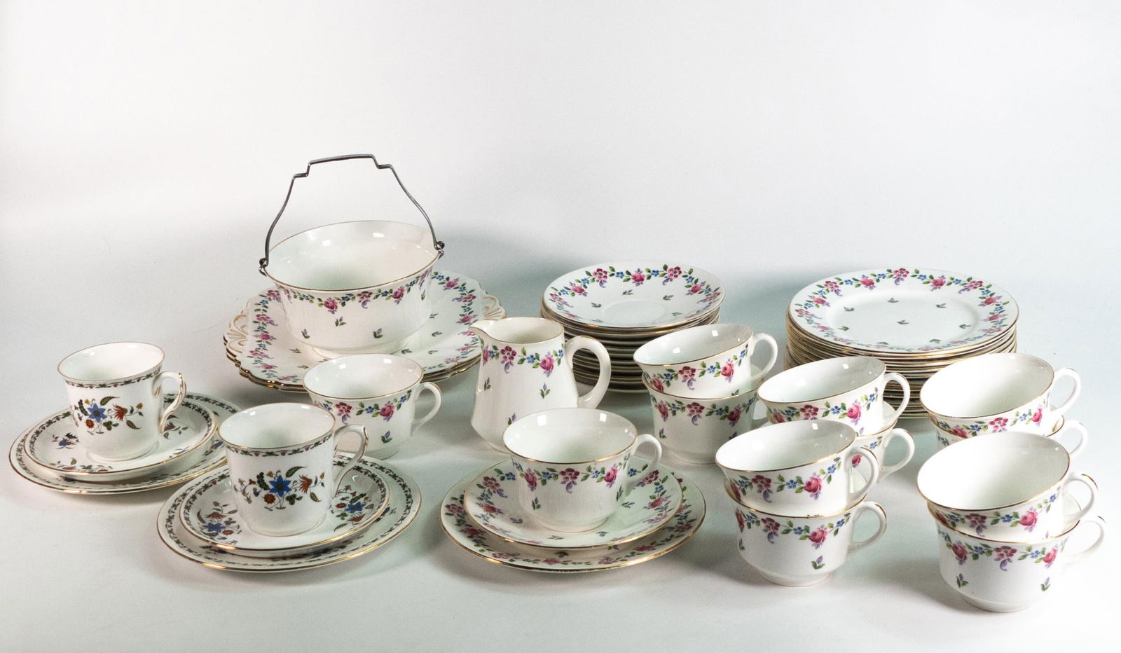 Shelley tea set to include 12 cups & saucers, side plates, milk jug, sugar bowl, 2 x bread and (1 of 2)
