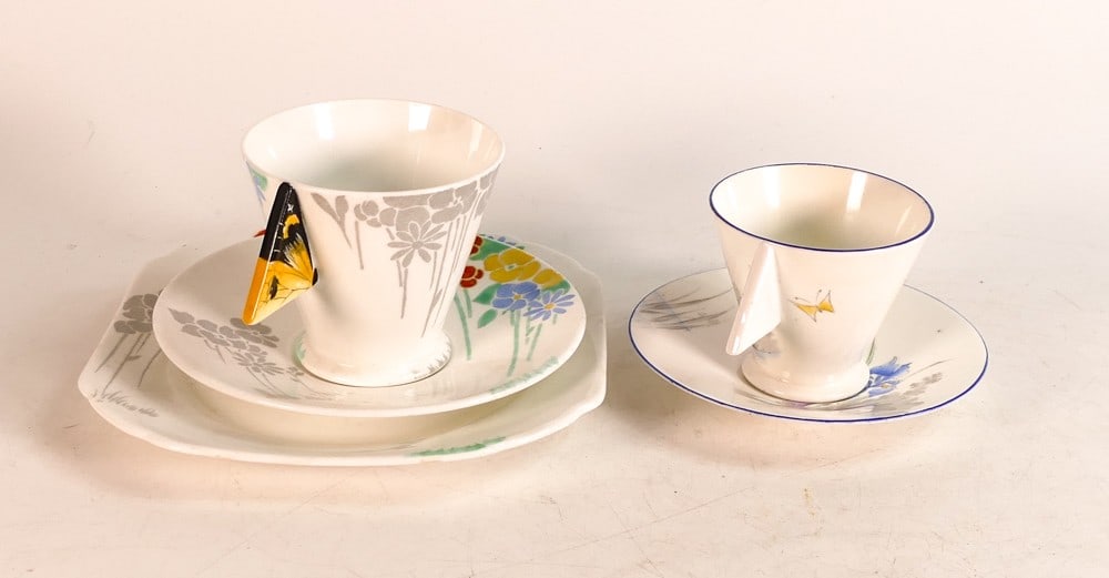Shelley Mode shape trio, together with Mode coffee can and saucer. (5 pieces): Shelley Mode shape trio, together with Mode coffee can and saucer. (5 pieces)