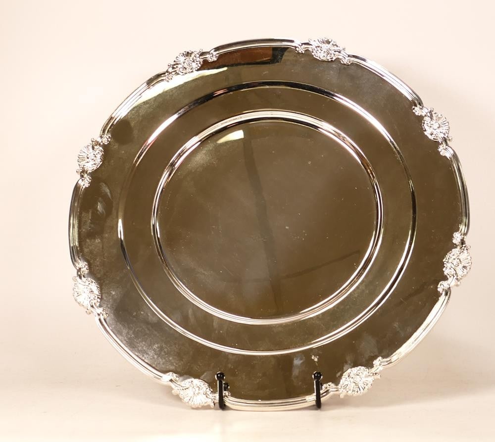 De Lamerie Fine silver plated gilt layplate/tray Shell & Read pattern, specially made high end (1 of 1)