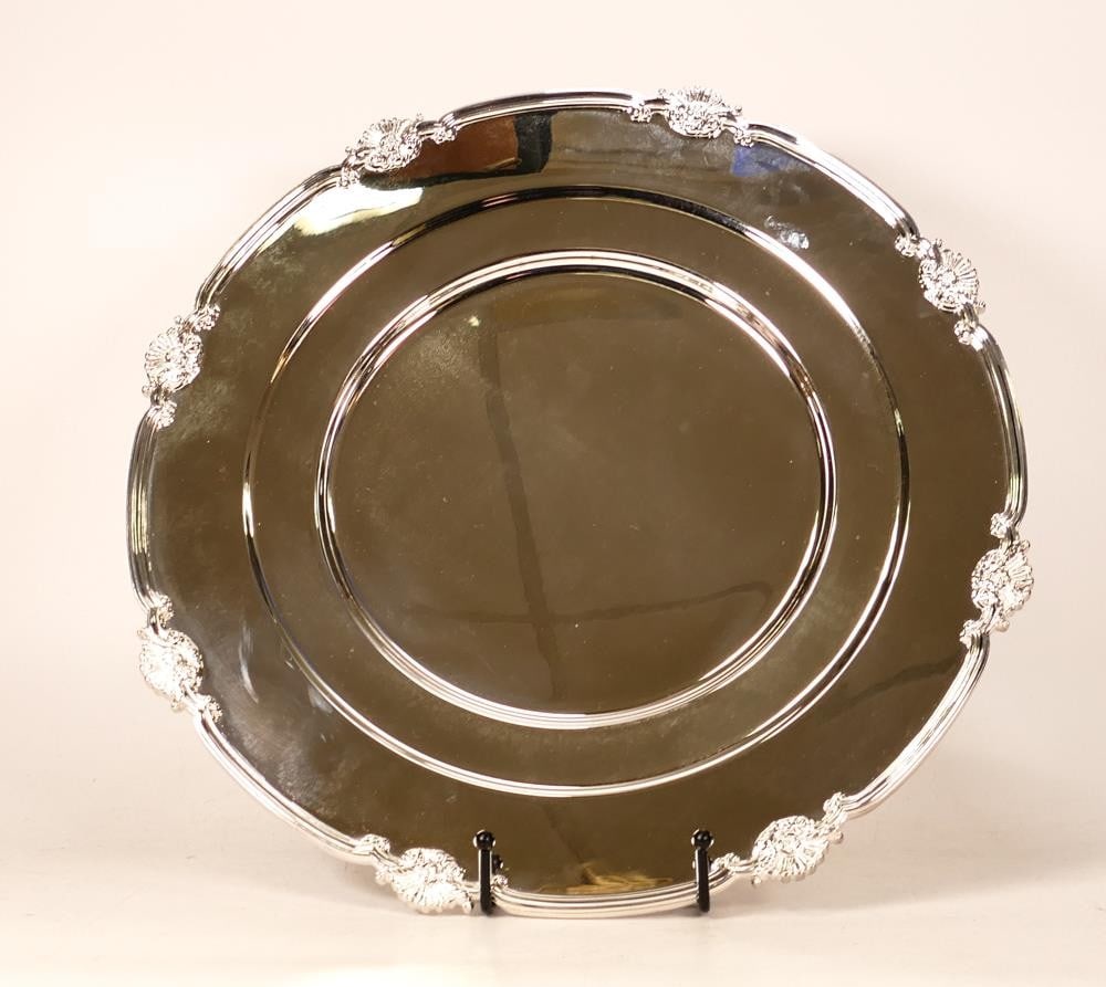 De Lamerie Fine silver plated gilt layplate/tray Shell & Read pattern, specially made high end (1 of 1)