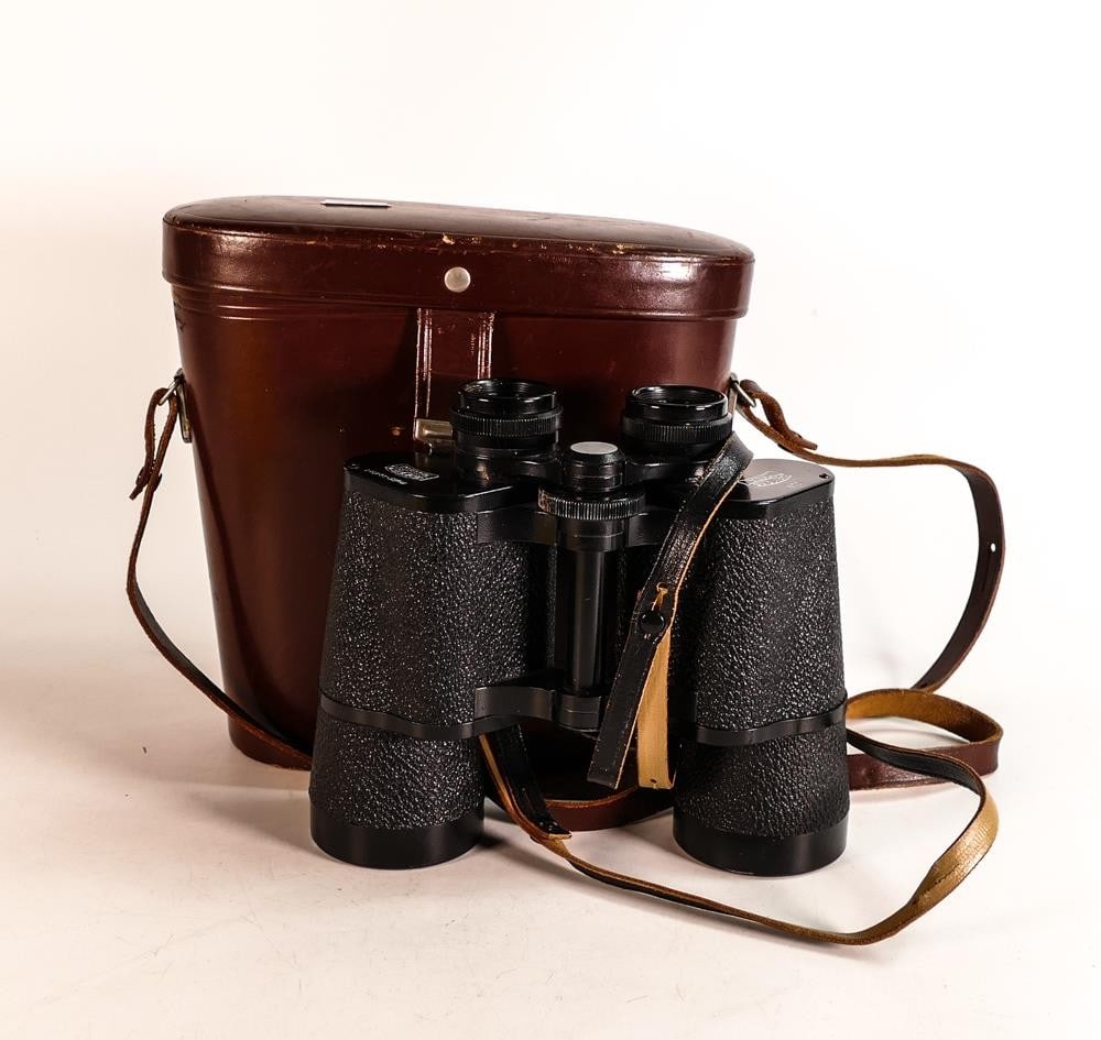 Carl Zeiss Jena Jenoptem 10 x 50W Multi Coated wide angle Binoculars, cased, nice condition good (1 of 2)