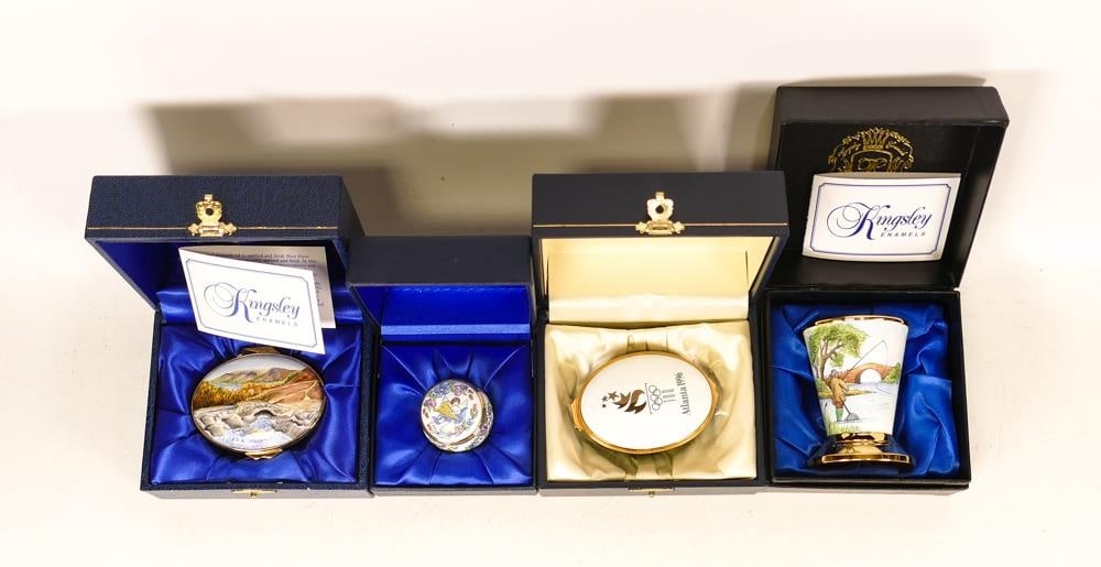 Four Kingsley enamelled boxes to include The best is yet to be for The Cottage shop, Empress (1 of 3)