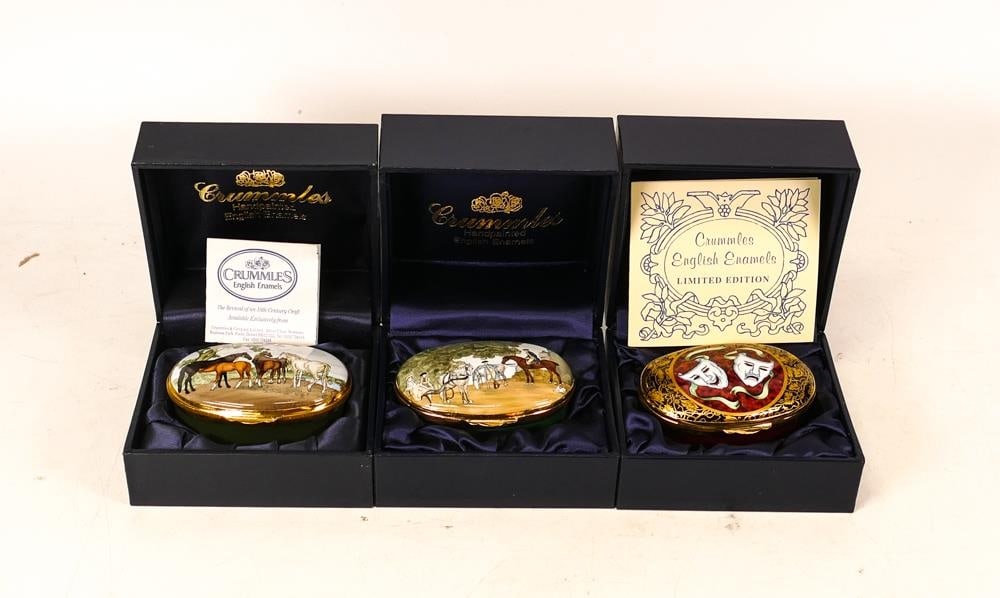 Three Crummles English Enamels to include Comedy & Tragedy OY2297 127/250, Mares and Foals in a (1 of 7)