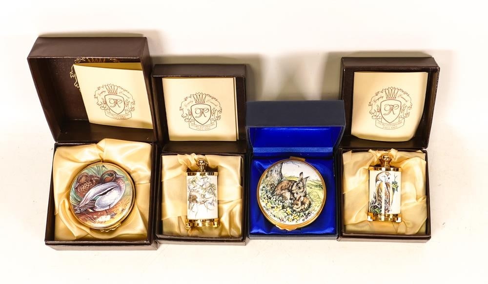 Two Kingsley enamelled boxes to include Rabbits and Duck together with two money holders in the Wren (1 of 3)