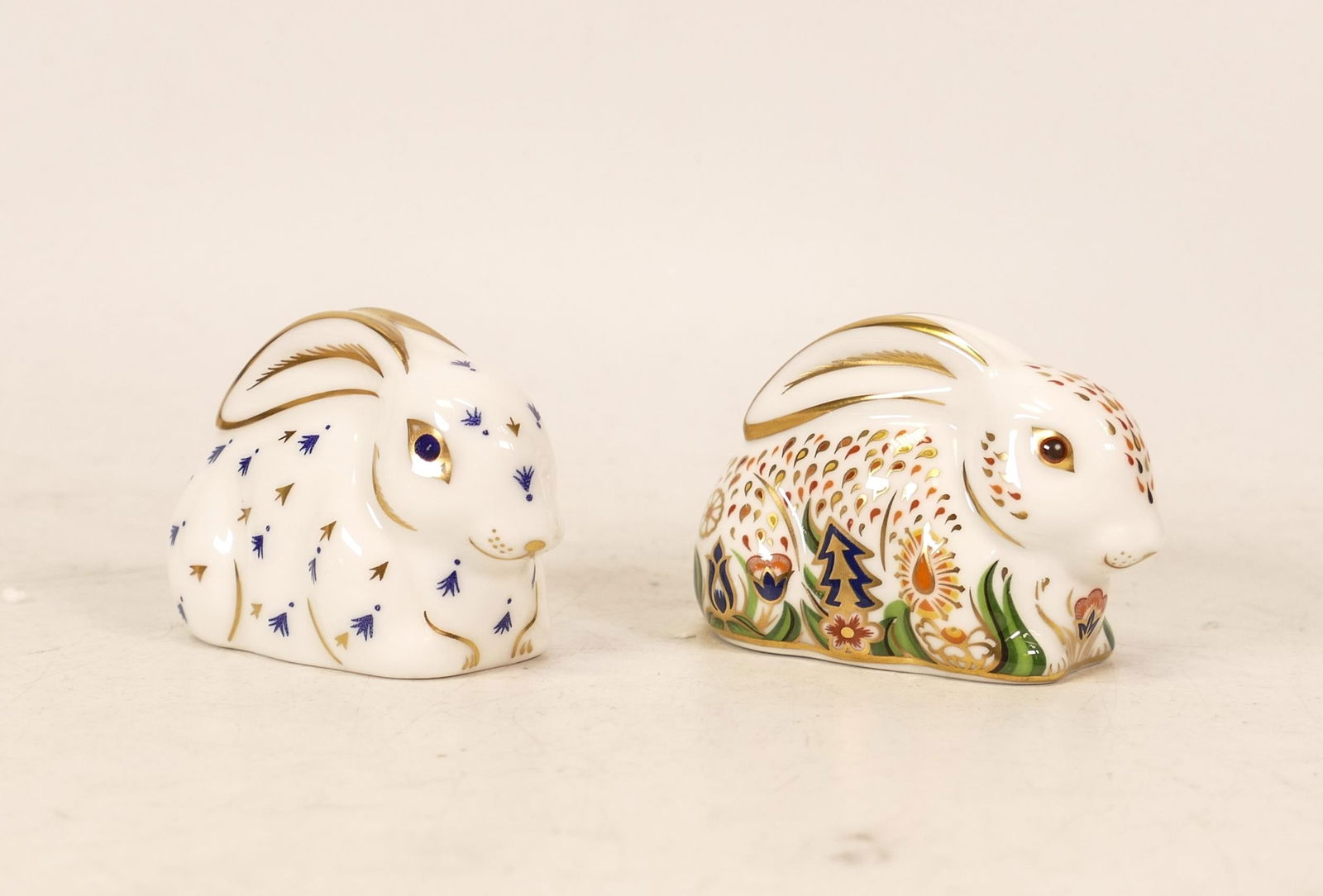 Royal Crown Derby Paperweights Baby Rowsley Rabbit & Baby Rabbit(2) (1 of 1)