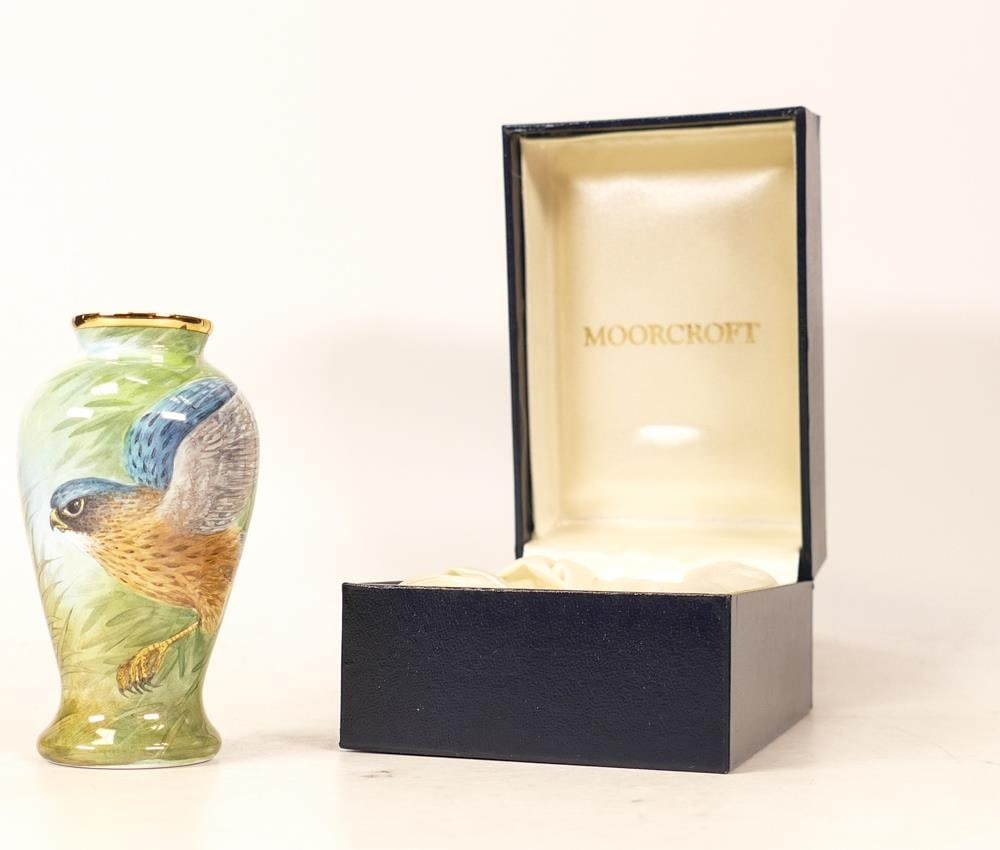 Moorcroft enamel Merlin vase by Terry Halloran, Limited edition 19/75. Boxed with certificate. (1 of 5)
