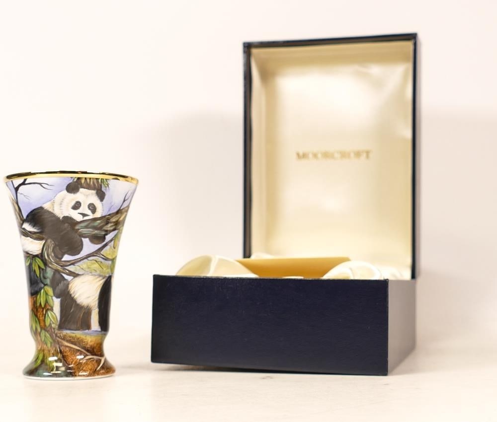 Moorcroft enamel Panda vase by Amanda Rose , Limited edition 23/50. Boxed with certificate. Height: Moorcroft enamel Panda vase by Amanda Rose , Limited edition 23/50. Boxed with certificate. Height 8cm