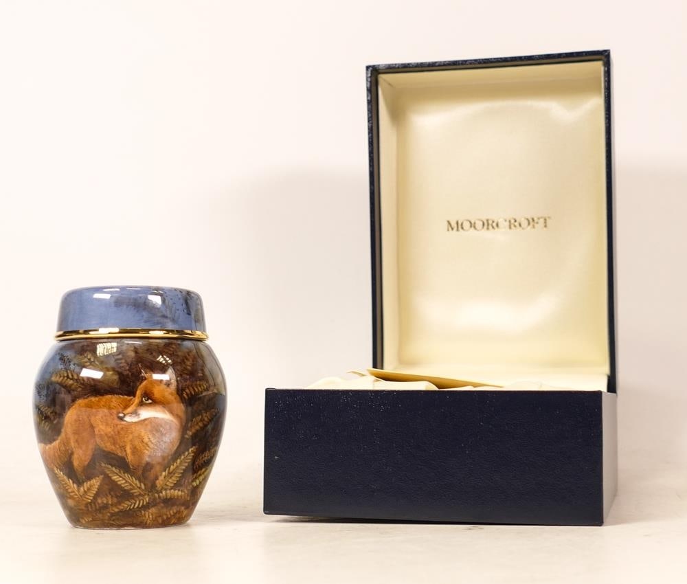 Moorcroft enamel The Fox ginger jar by Terry Halloran, Limited edition 27/50. Boxed with (1 of 6)