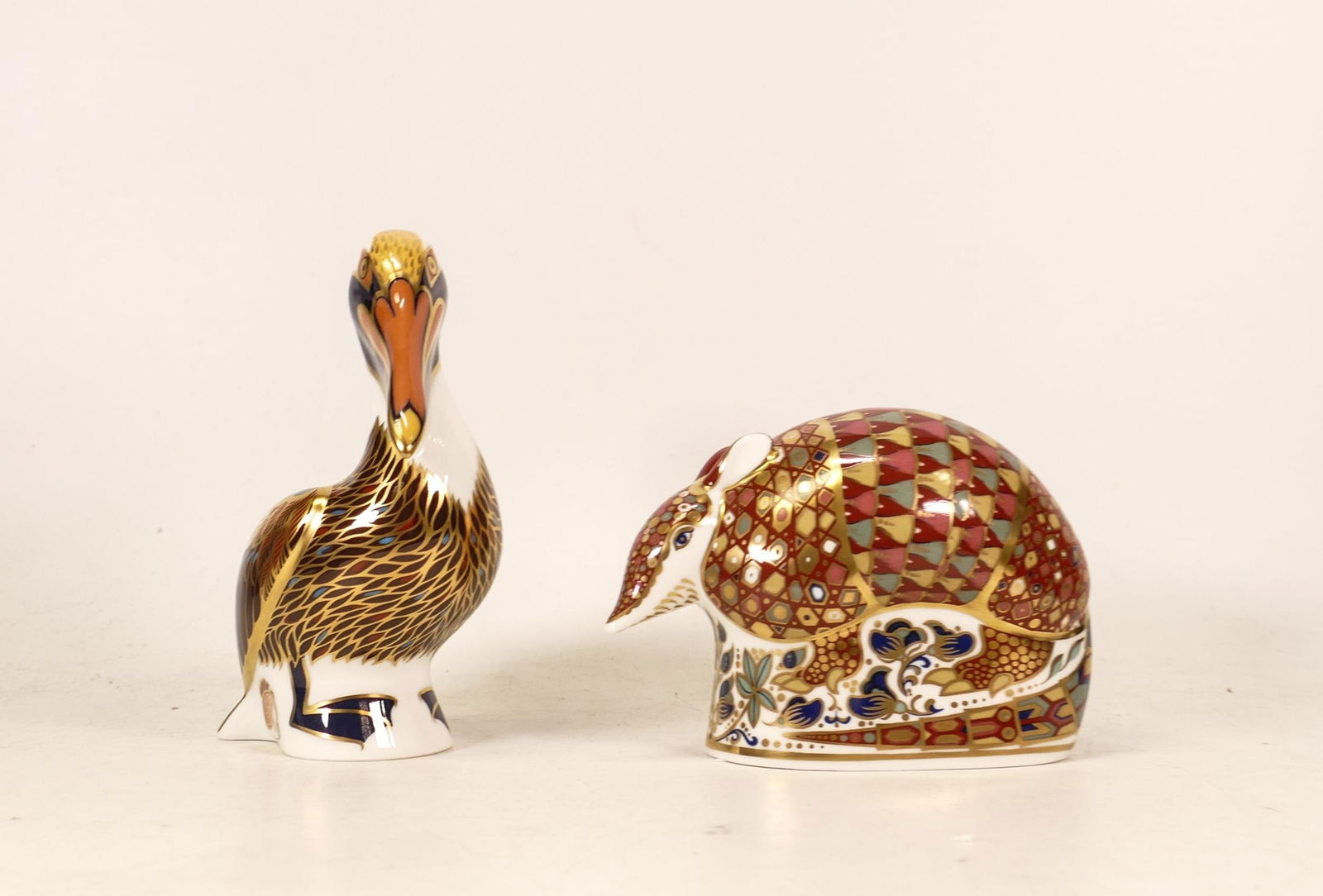 Royal Crown Derby Paperweights Brown Pelican & Armadillo(2) (1 of 1)