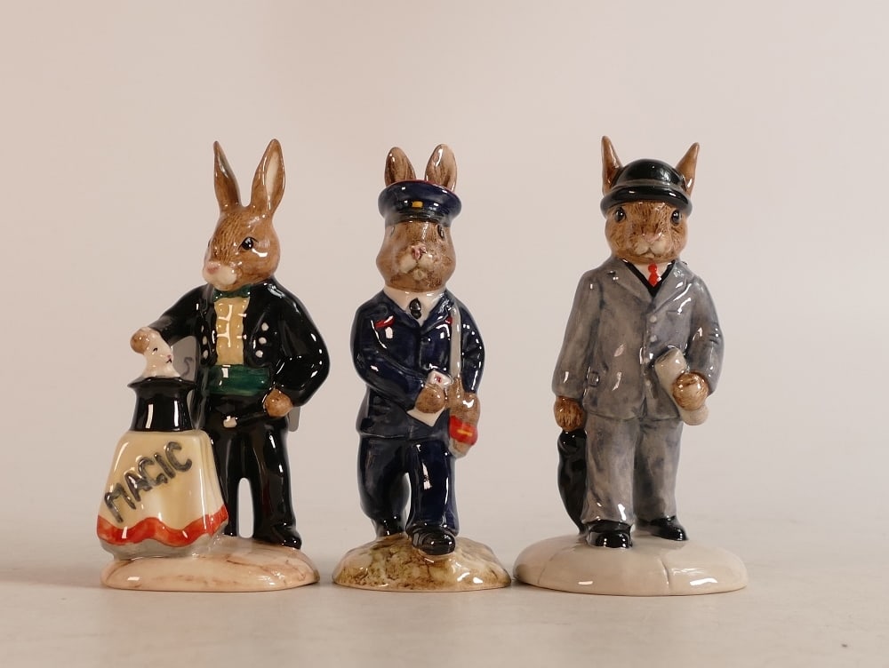 Royal Doulton Bunnykins figures Postman DB76, limited edition Businessman DB203 and limited (1 of 2)