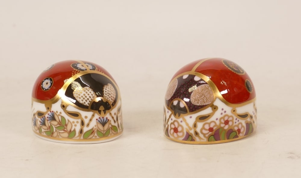 Royal Crown Derby paperweights seven Spot Lady Bird & Two Spot Lady Birds , gold stoppers, each (1 of 1)