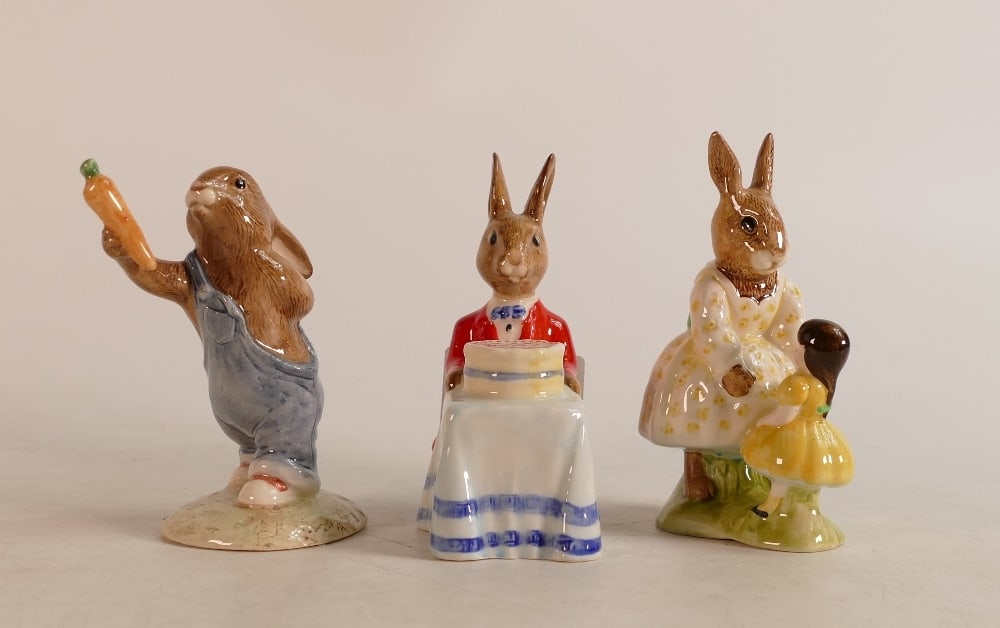 Royal Doulton Bunnykins figures Mother's Day DB155, Birthday DB21 and Playtime DB80, boxed (3) (1 of 2)