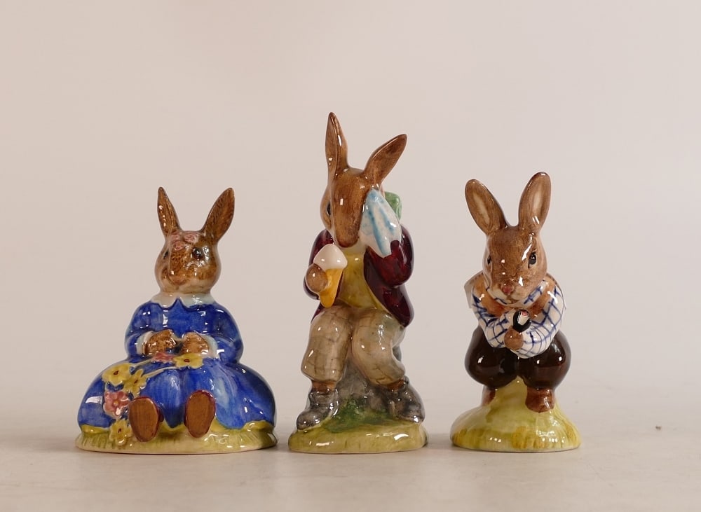 Royal Doulton Bunnykins figures Billie Colling off DB3, Springtime DB7 and Tom DB72 (3) (1 of 2)