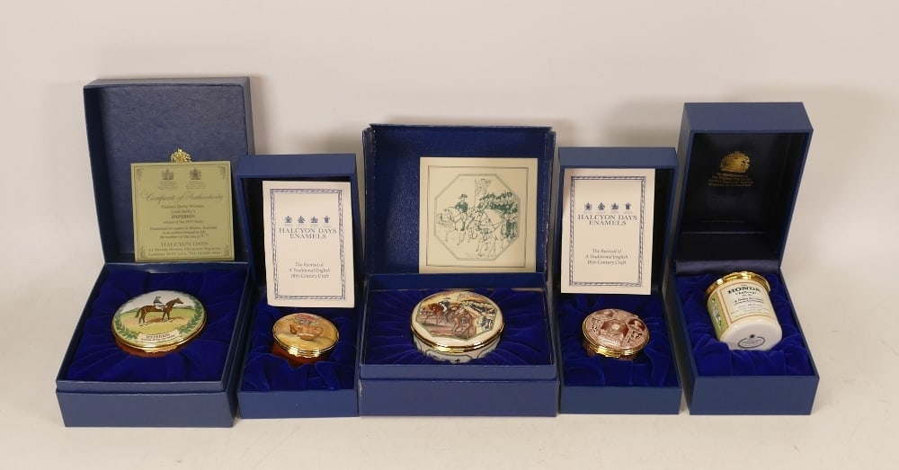 Halcyon days enamelled lidded boxes to include crowning of King Edward VI , Honda tennis challenge , (1 of 1)
