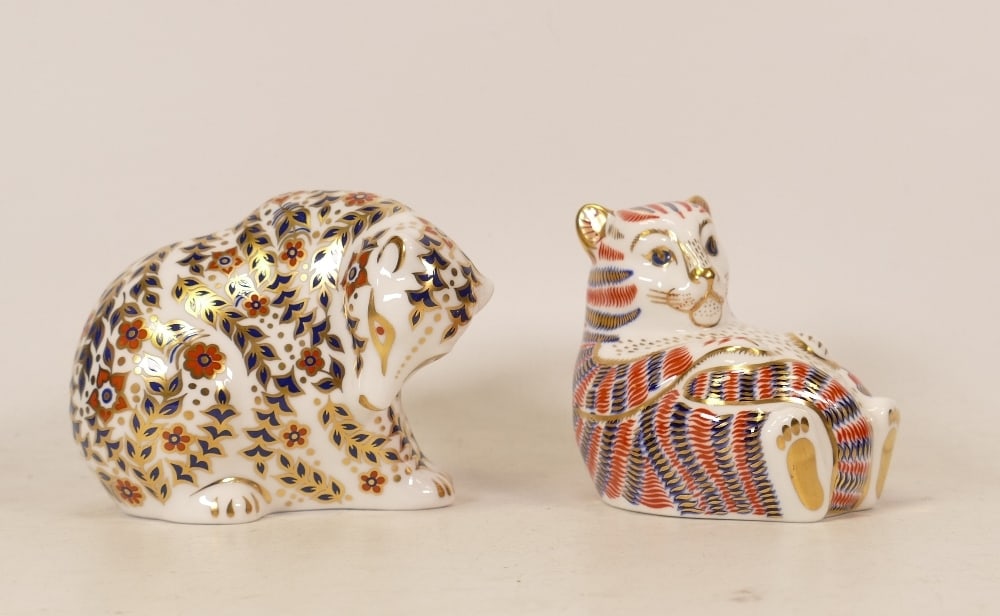 Royal Crown Derby paperweights Tiger Cub and Russian Bear, gold stoppers, each boxed (2) (1 of 1)