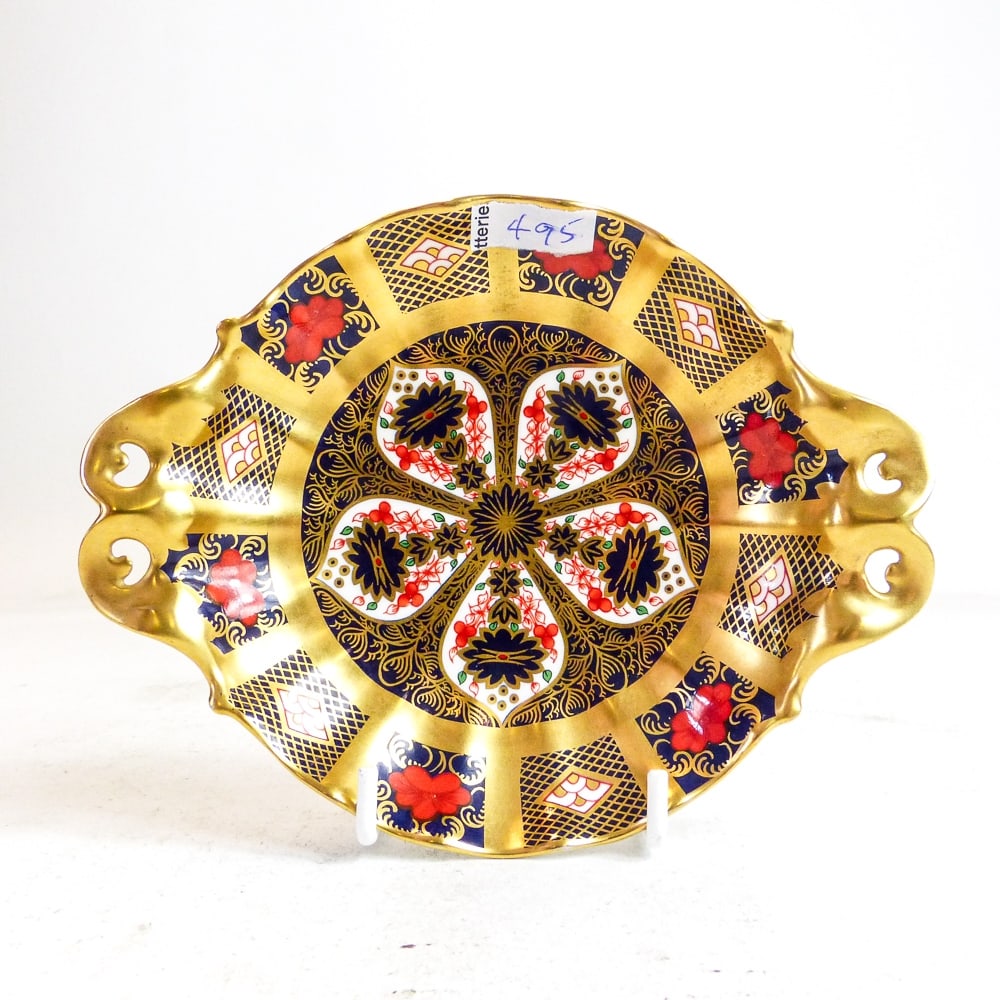 Royal Crown Derby 1128 Old Imari two handled dish, L.16cm. (1 of 3)