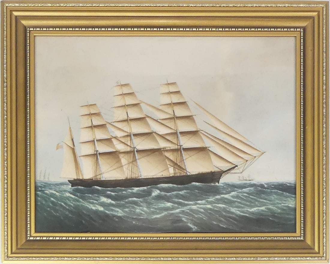 Wedgwood, Framed Porcelain Ship Plaque 'Great Republic' after original painting by 'Skillet'.: Wedgwood, Framed Porcelain Ship Plaque 'Great Republic' after original painting by 'Skillet'. Height: 23.5cm Width: 29.5cm