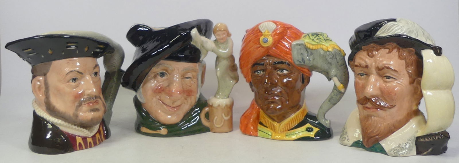 Collection of Four Royal Doulton Large A A Character Jugs Compromising of Sir Francis Drake D6805, (1 of 3)