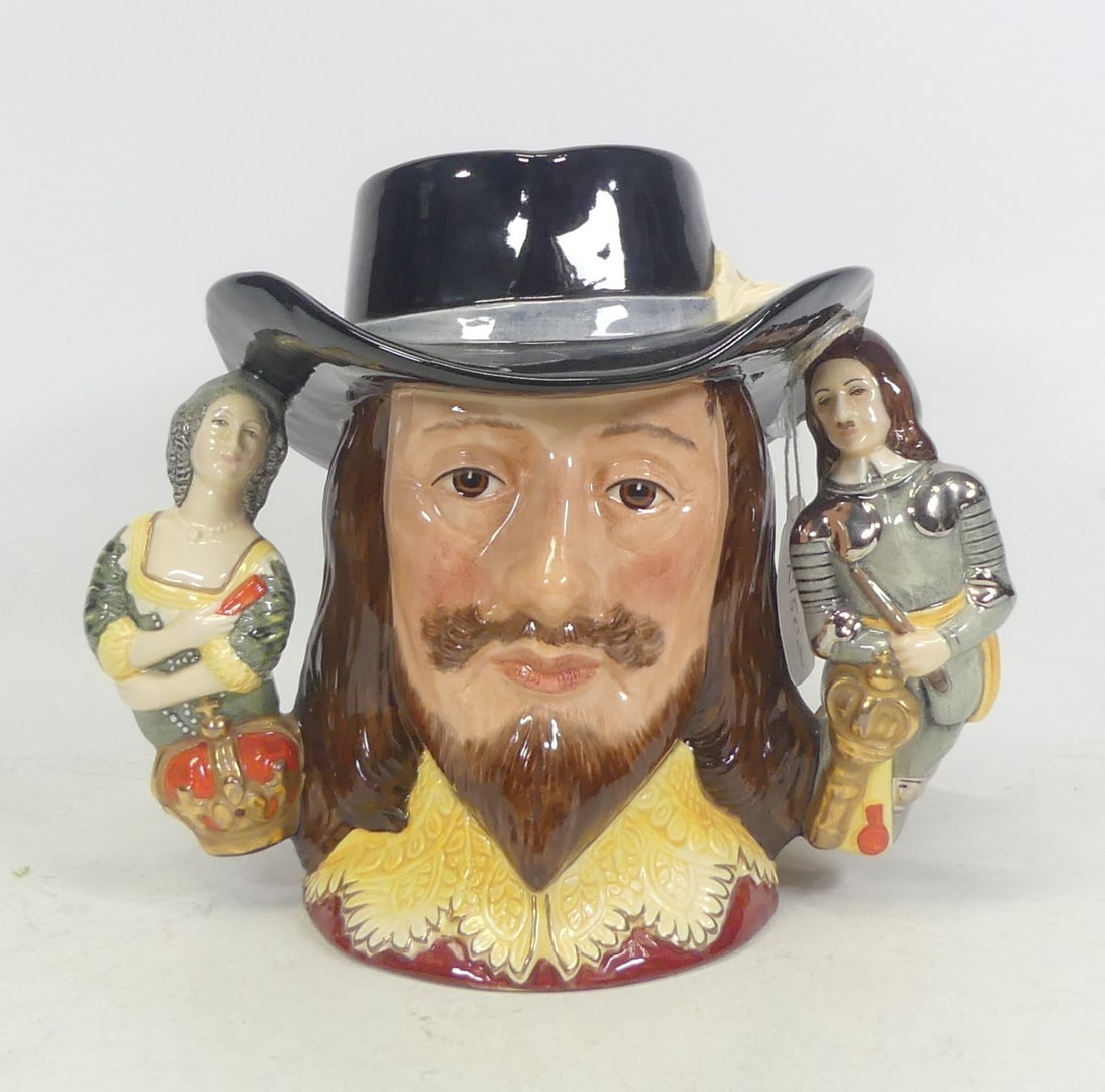 Royal Doulton Large Double Handled Character Jug King Charles I D6917, Limited Edition with (1 of 3)